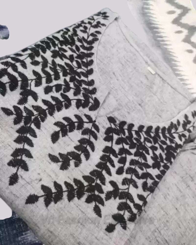 Embroidered Kurta , Palazzo & Dupatta Set