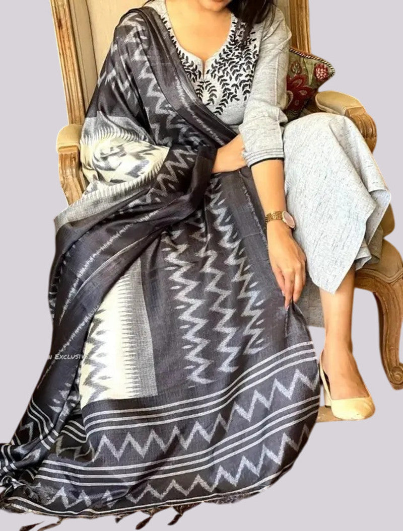 Embroidered Kurta , Palazzo & Dupatta Set