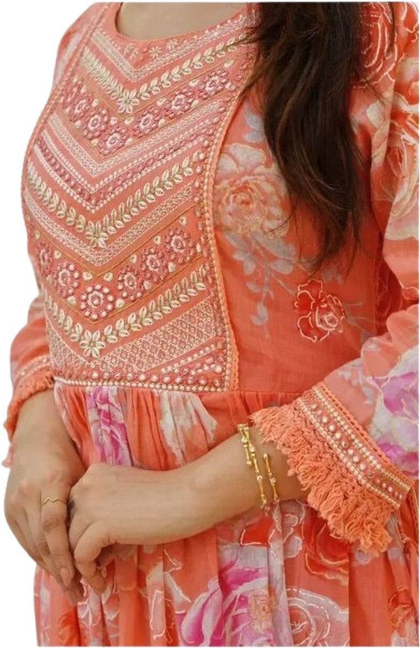 Embroidered, Printed Kurta , Palazzo & Dupatta Set