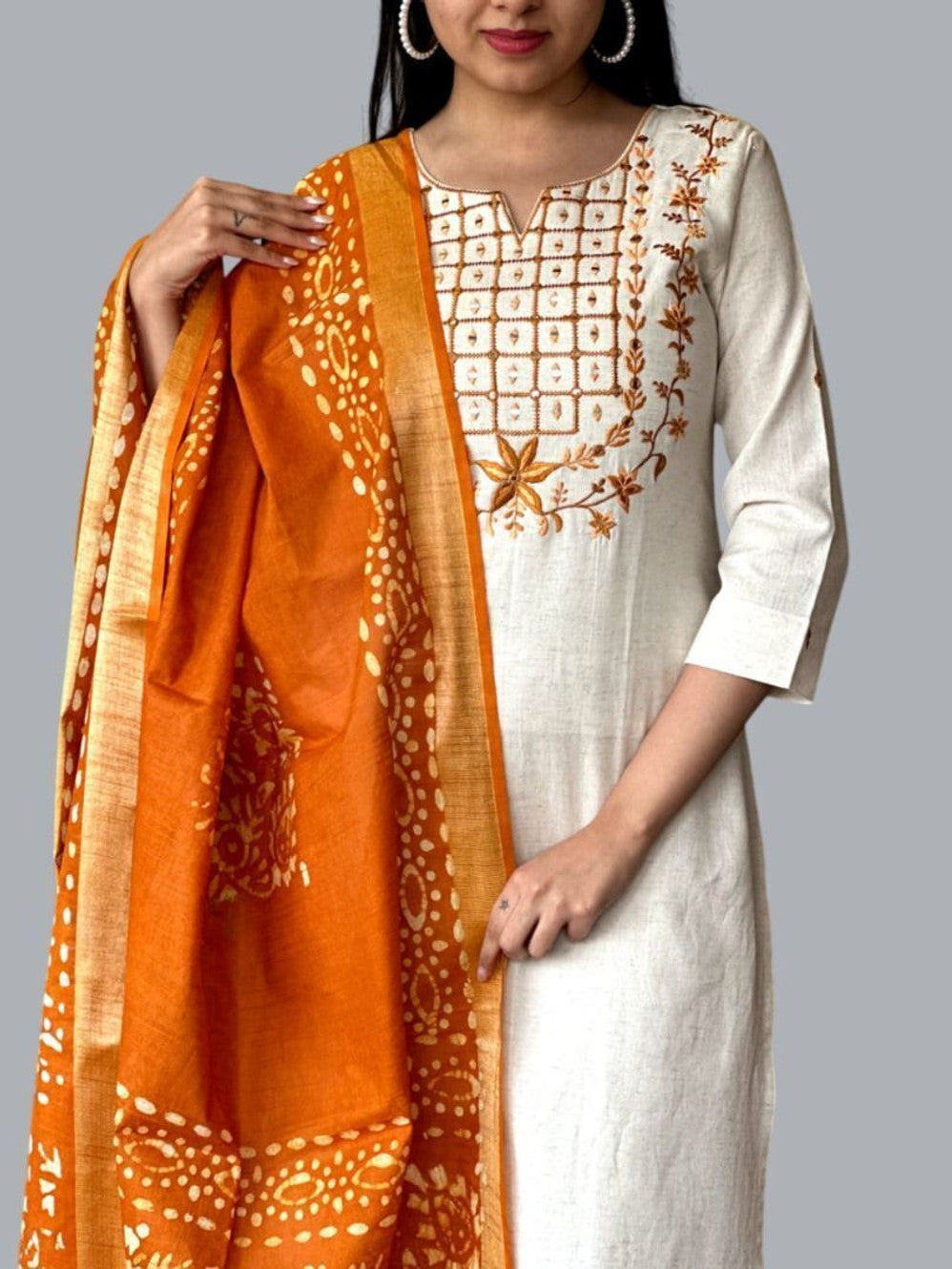 Embroidered Kurta, Trouser/Pant & Dupatta Set